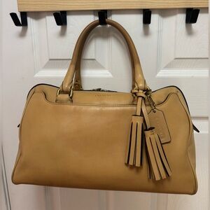 Coach M1273-23574 Legacy Haley Leather Satchel in British Tan Leather in GUC